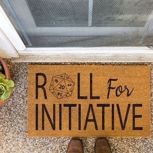 DUNGEONS AND DRAGONS DND | Roll For Initiative Welcome Mat | 18"x30"